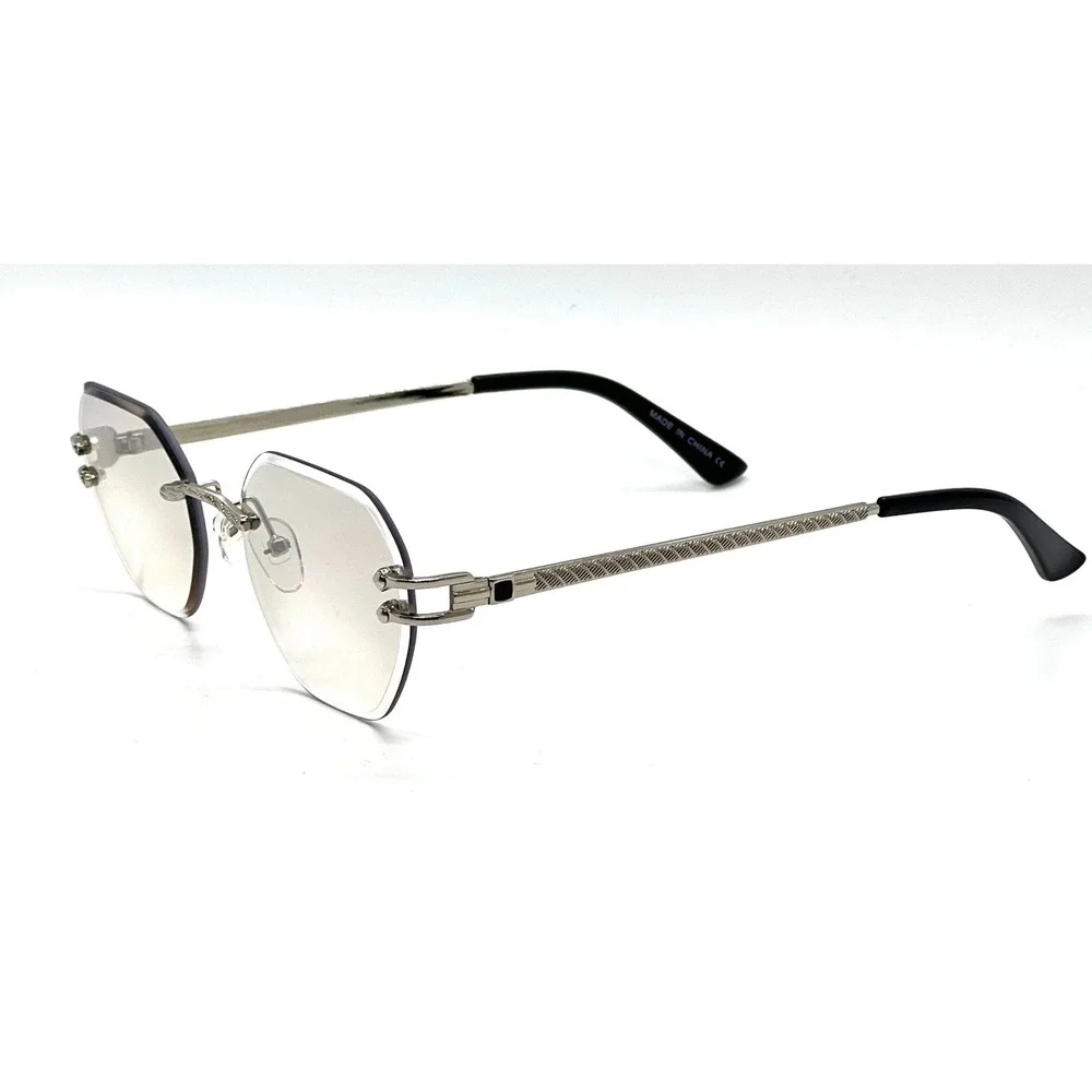 Sunglasses Clear Lens Frameless Outdoor Party Shades Rapper Cholo Gangster Music